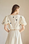 Gabi Polka Puff Sleeves Top