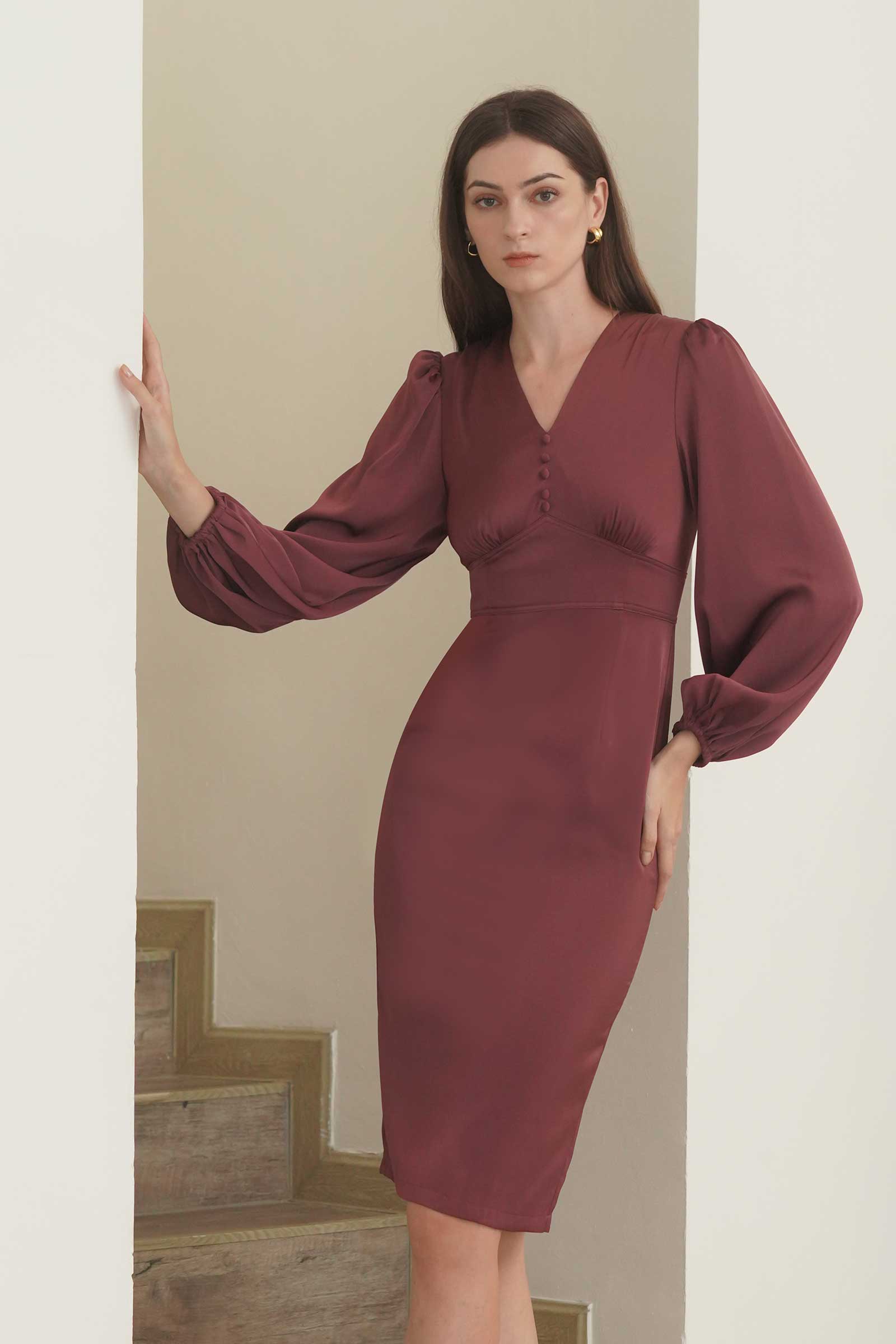 Dosxix Dress (Burgundy)