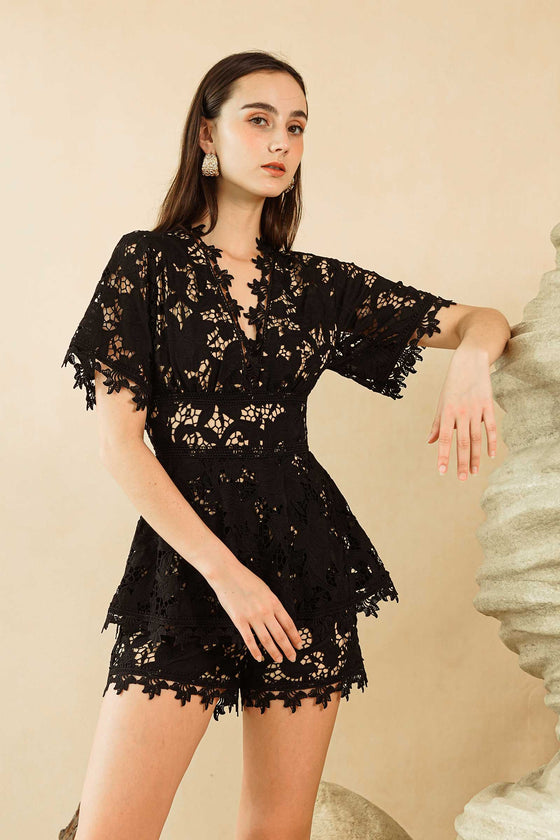 Damiev Lace Romper (Black)