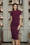 Doreale Ribbed Dress (Deep Purple)