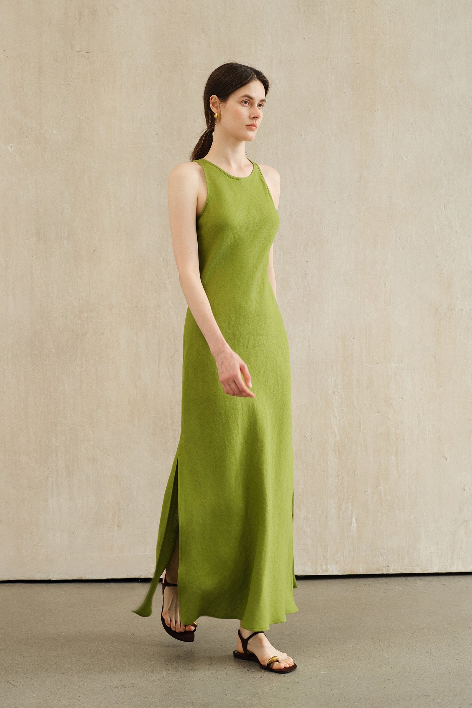 Yarra Linen Dress (Bergamot)