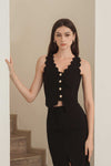 Diasv Scallop Vest Top (Black)