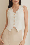 Diasv Scallop Vest Top (White)