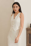 Diasv Scallop Vest Top (White)