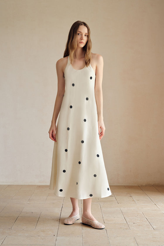 Bea Polka Printed Long Dress