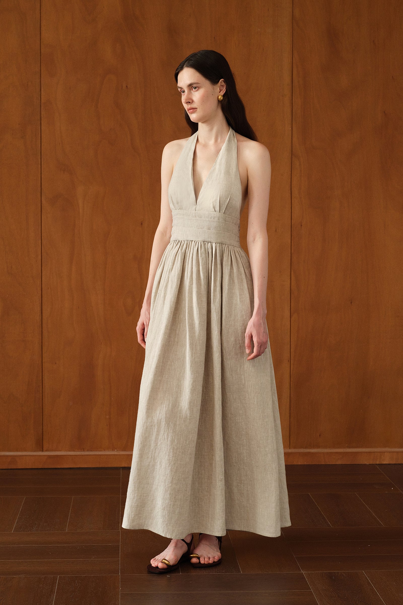 Penelope Dress (Natural Linen)