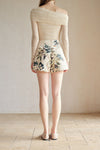 Deluna Printed Scallop Embroidery Shorts