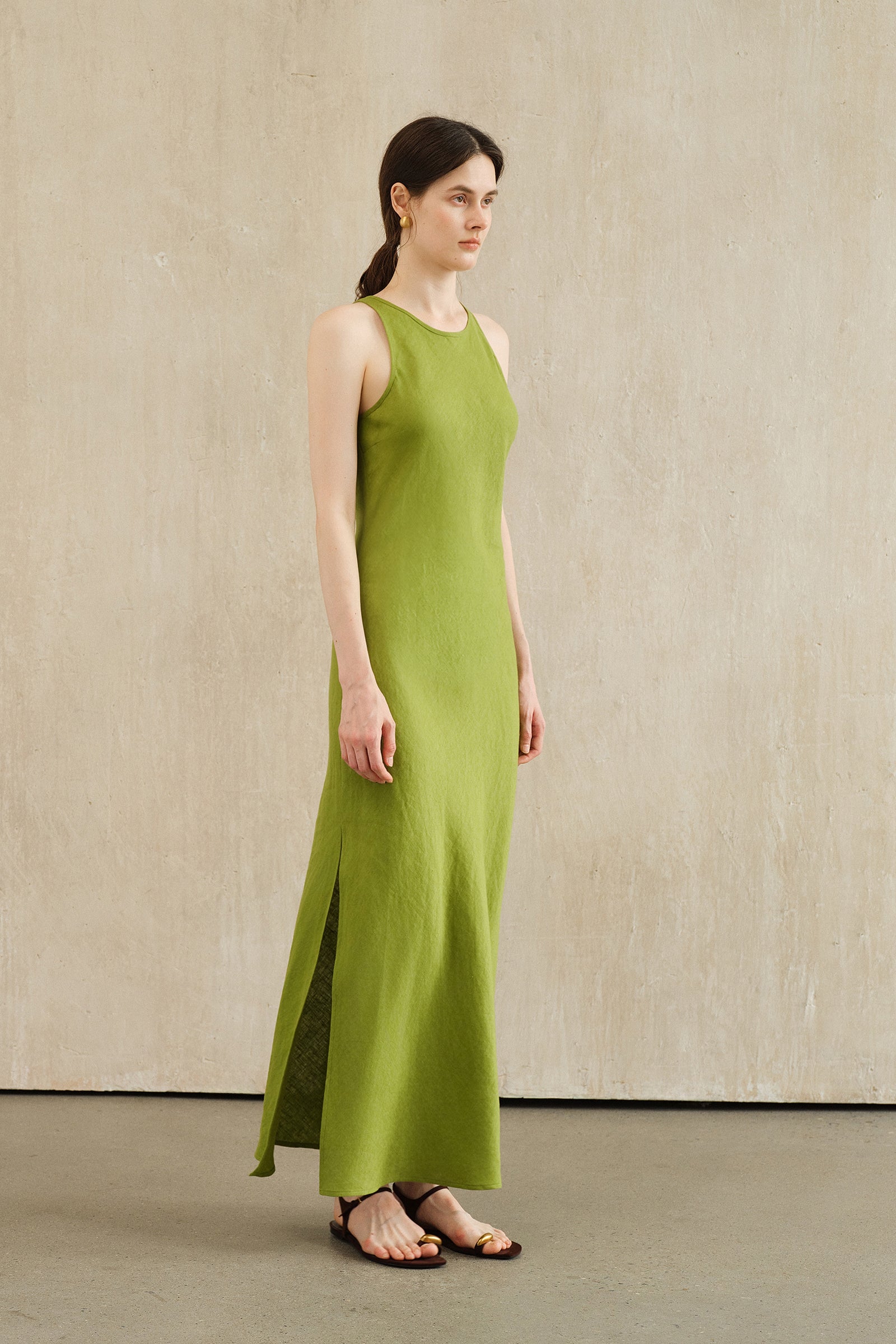 Yarra Linen Dress (Bergamot)