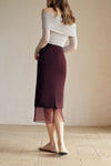 Allegra Organza Hemline Midi Skirt (Ganache)