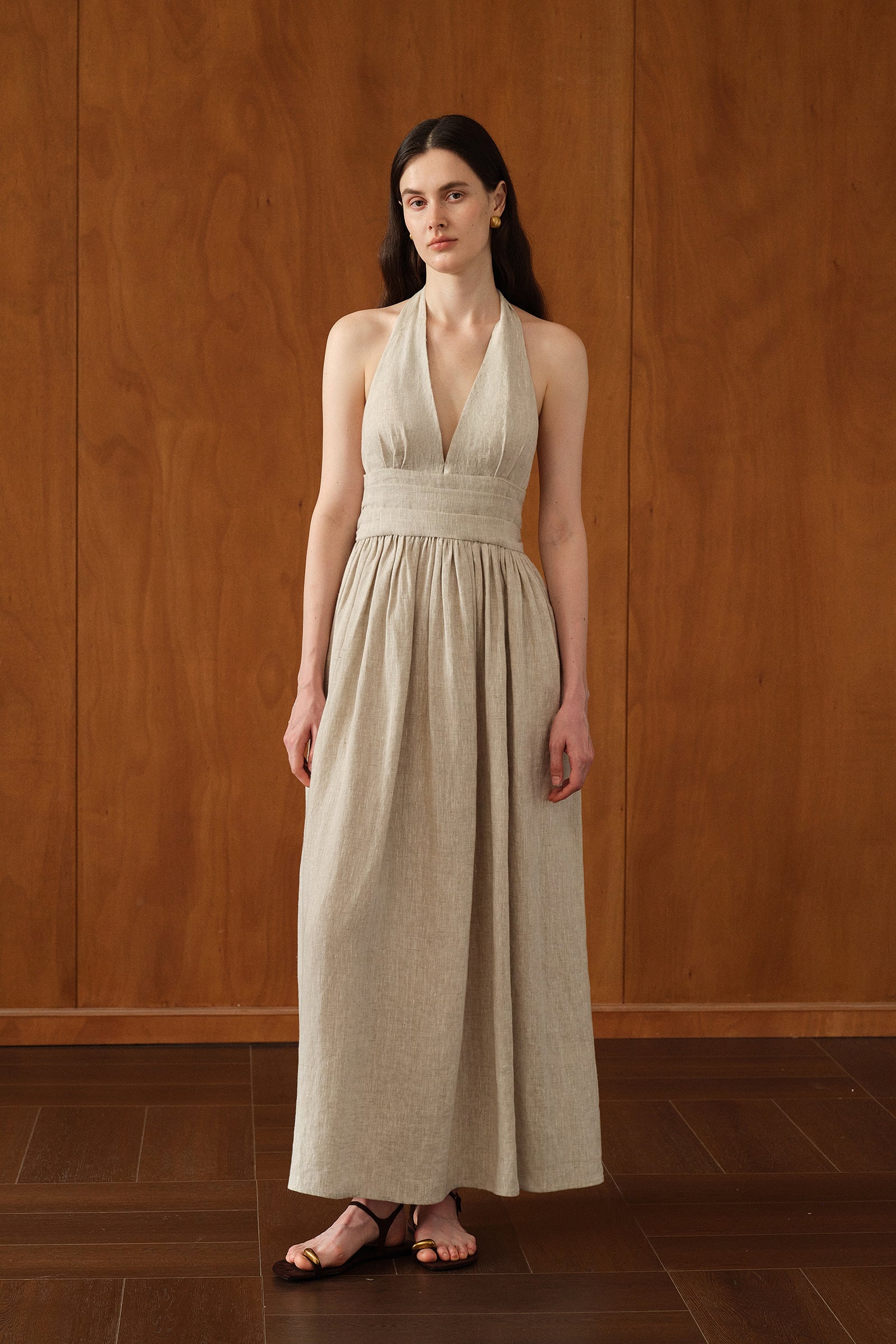 Penelope Dress (Natural Linen)