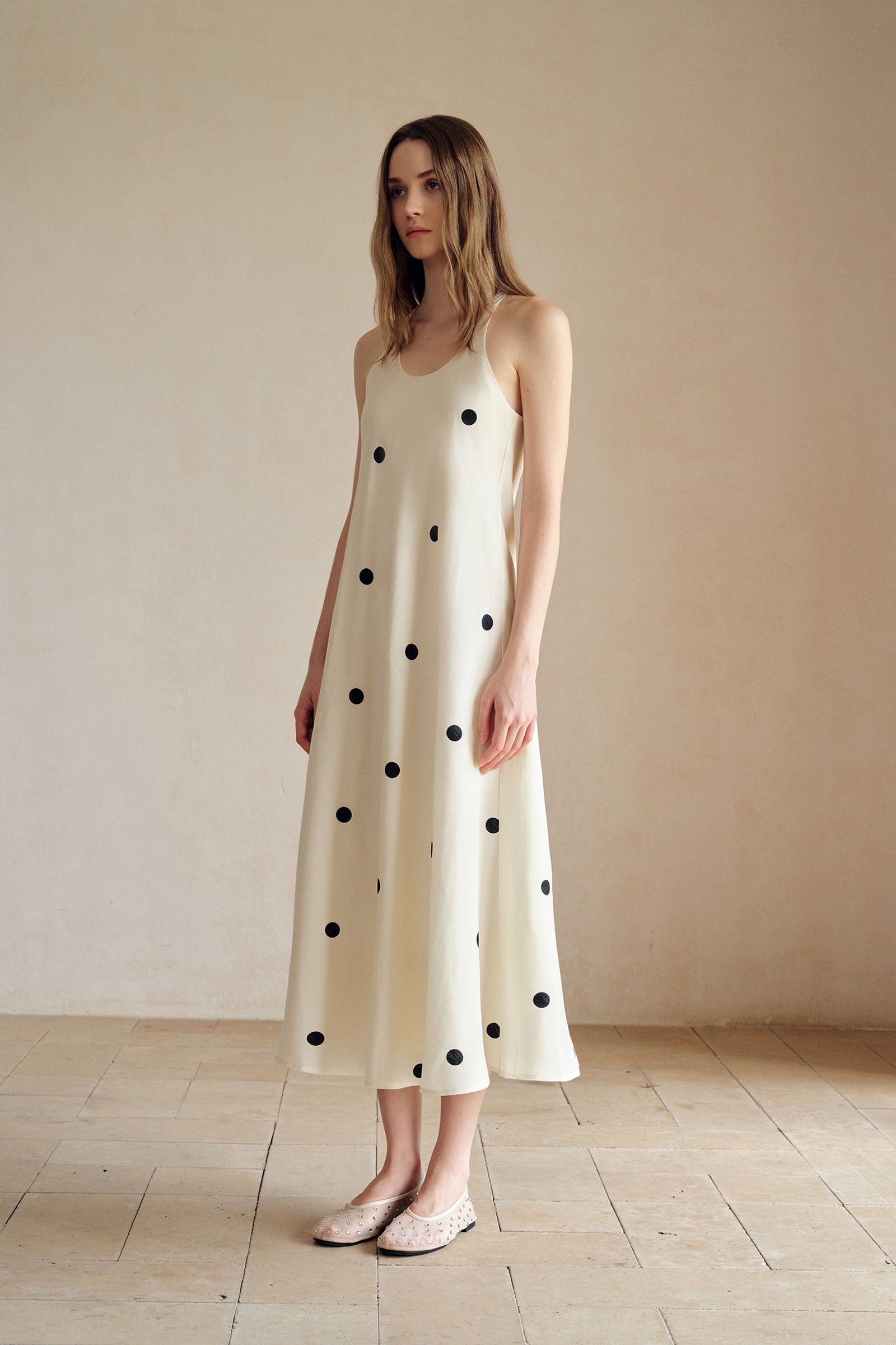 Bea Polka Printed Long Dress