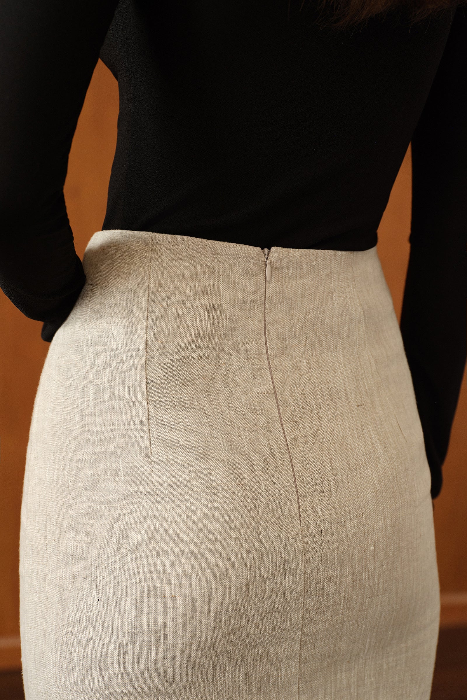 Mara Linen Midi Skirt (Natural Linen)