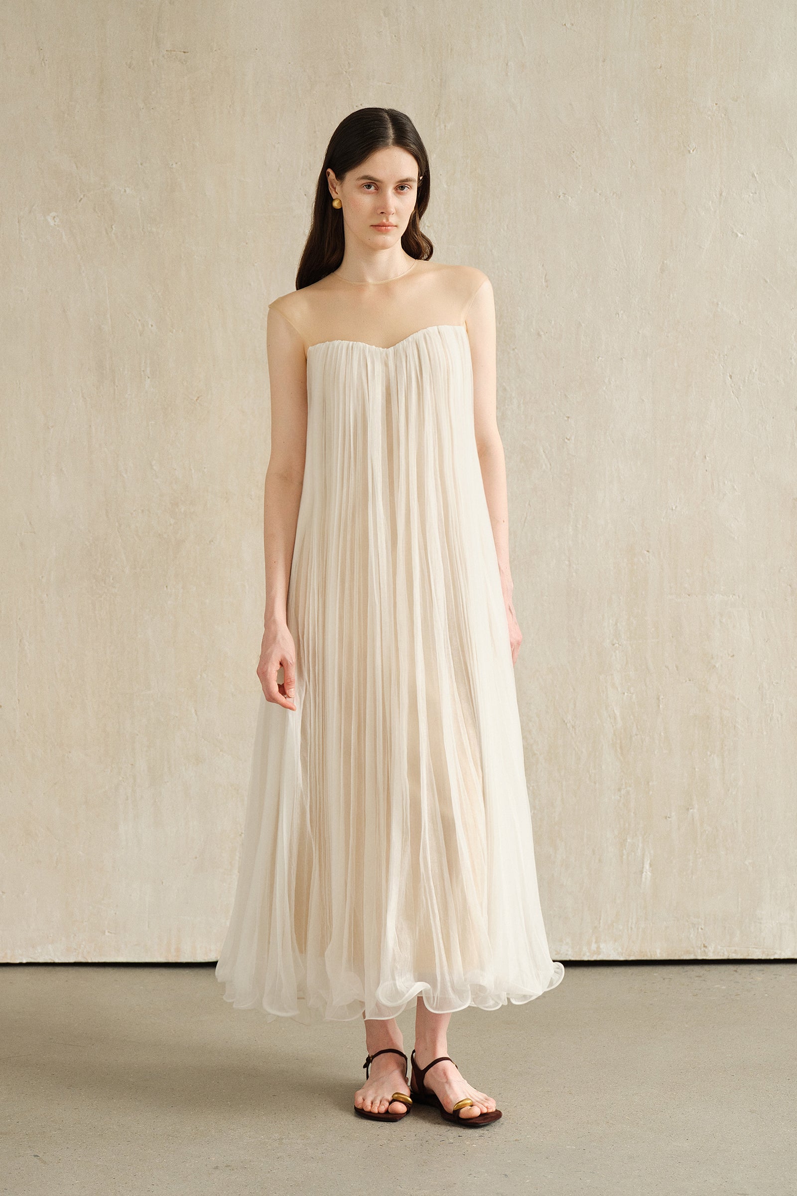 Rumi Long Dress (White Veil)