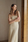 Phyllo Midi Knit Dress (Curd)