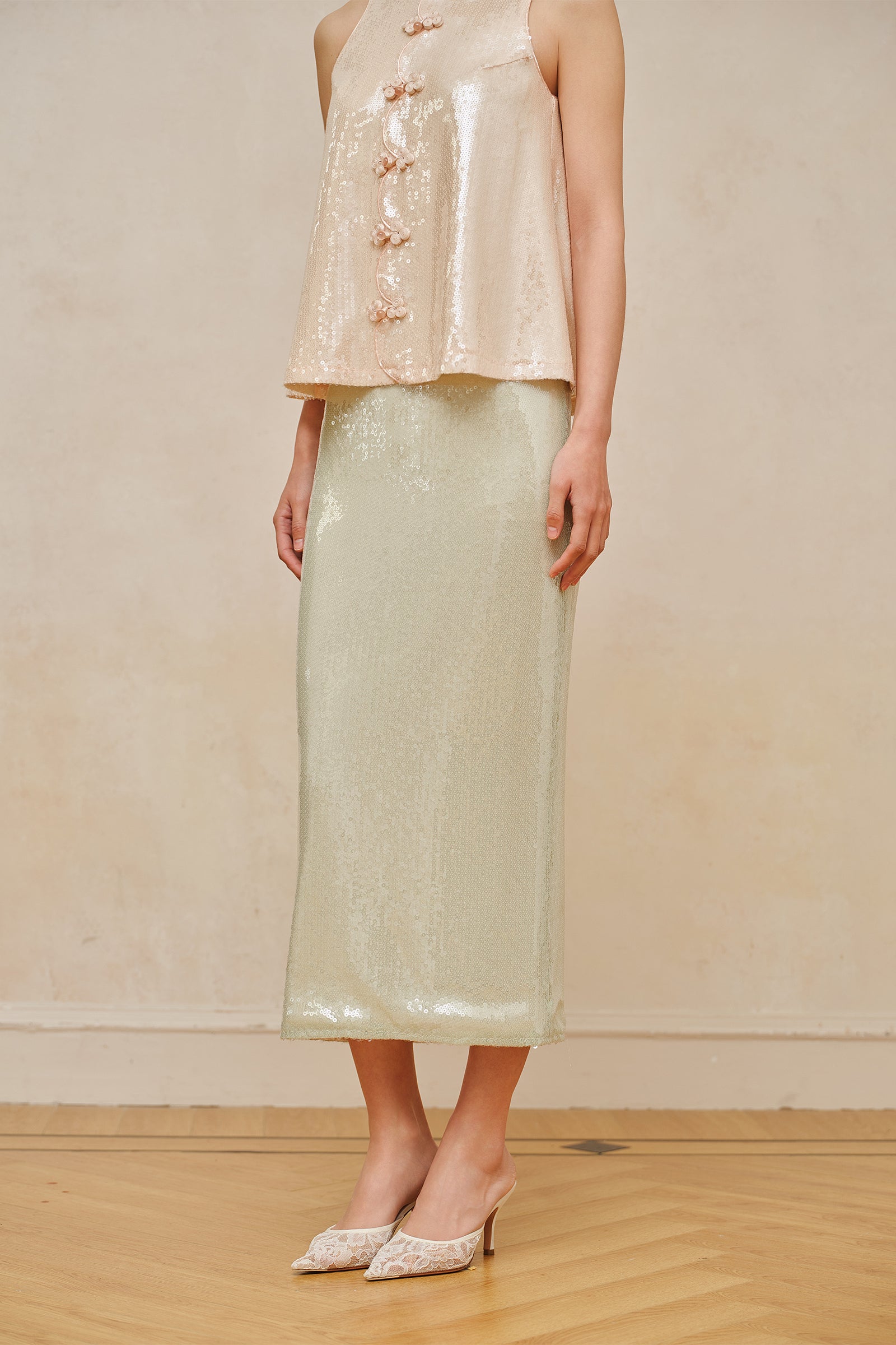 Jaded Midi Skirt (Celadon)