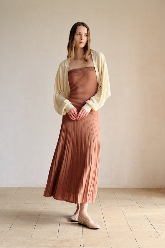 Beth Cropped Knit Overlay (Curd)