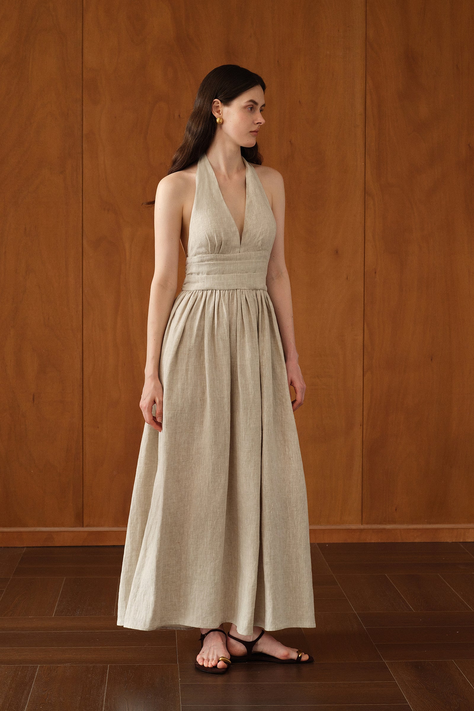 Penelope Dress (Natural Linen)
