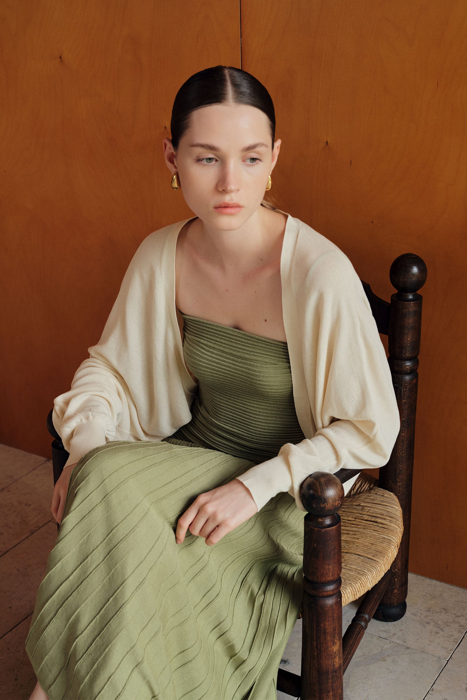 Beth Cropped Knit Overlay (Curd)