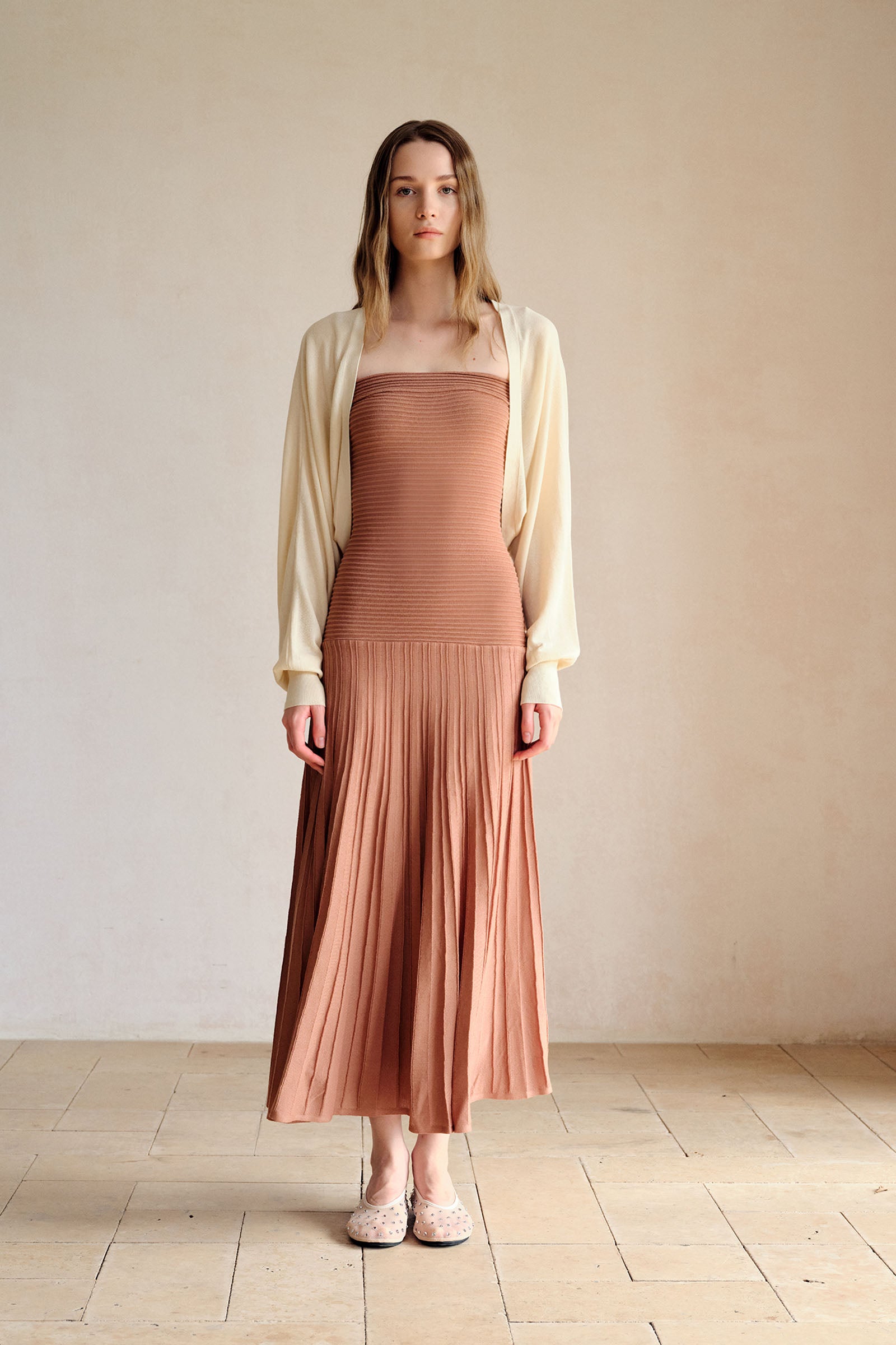Phyllo Midi Knit Dress (Chesnut)