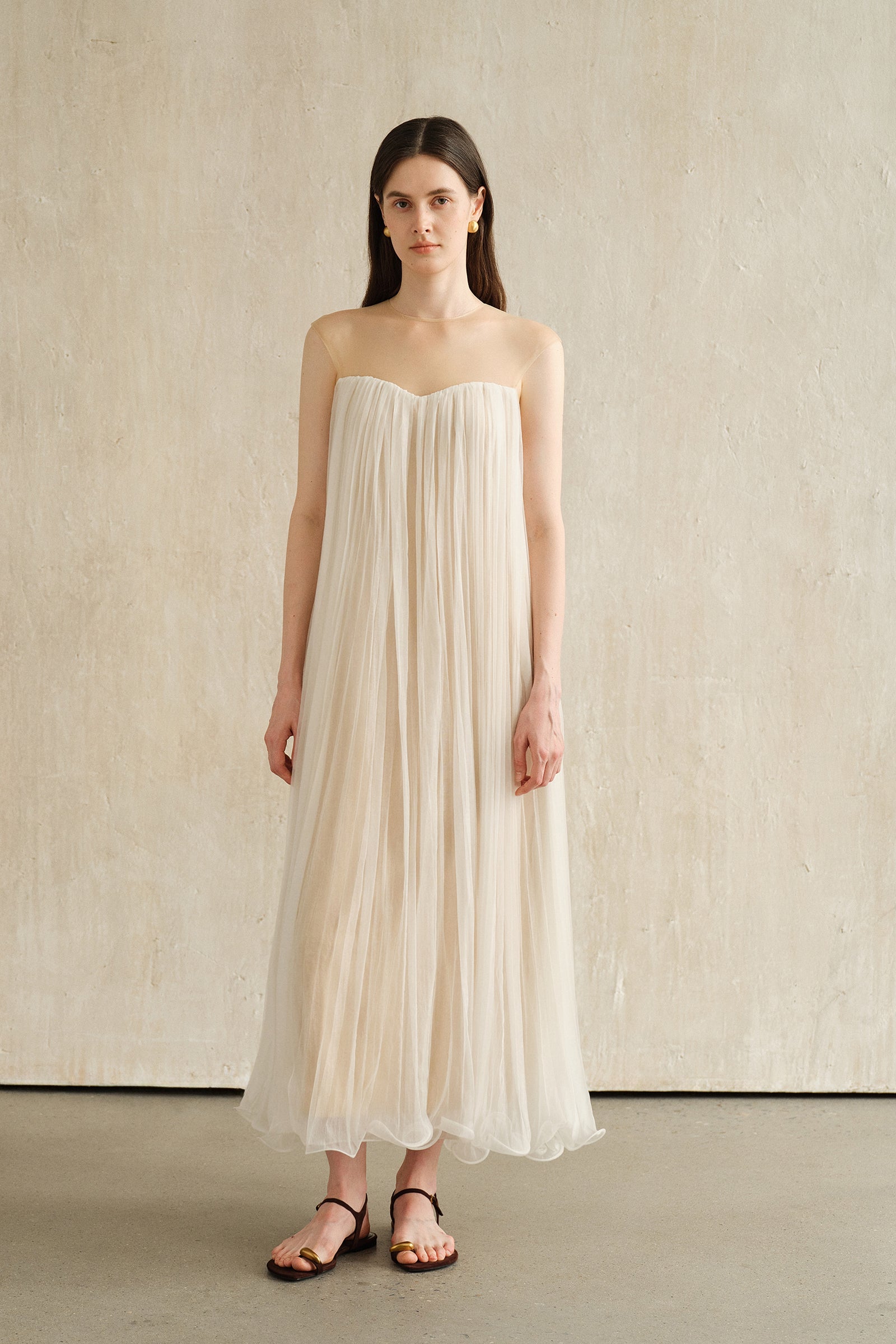 Rumi Long Dress (White Veil)