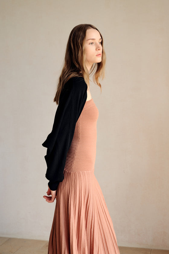 Beth Cropped Knit Overlay (Black)