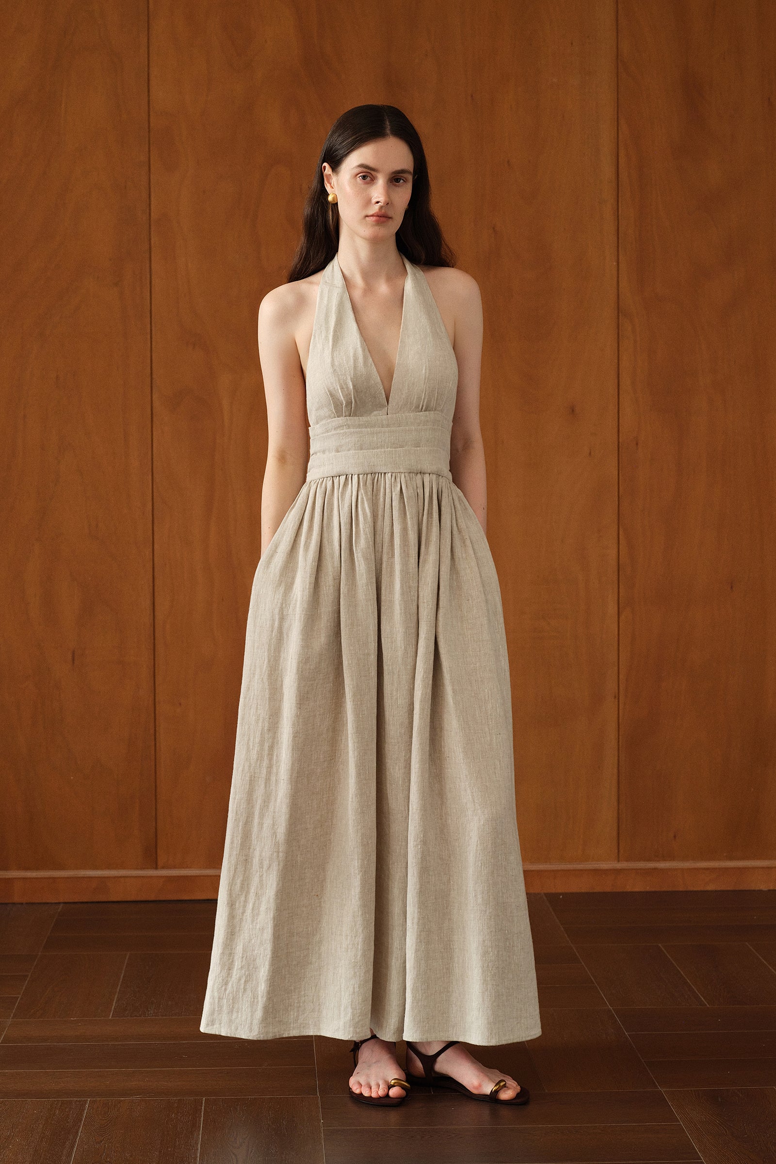 Penelope Dress (Natural Linen)