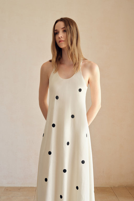 Bea Polka Printed Long Dress