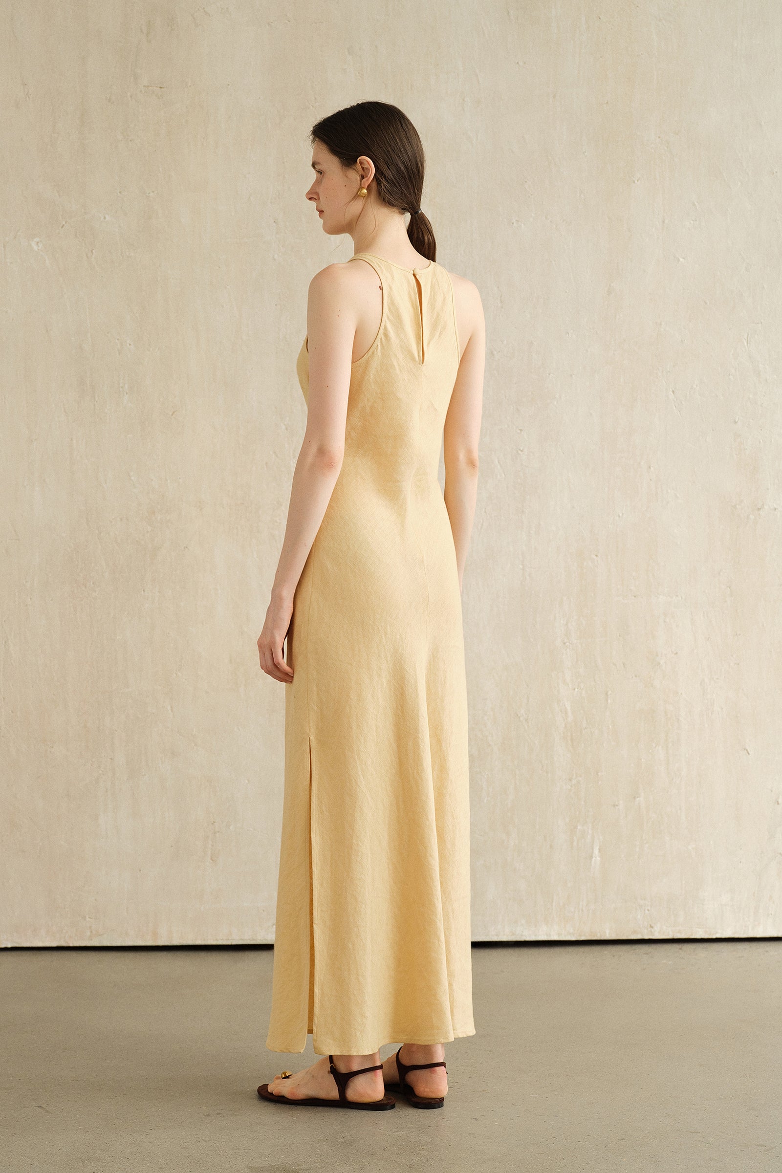 Yarra Linen Dress (Soft Butter)