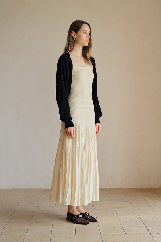 Beth Cropped Knit Overlay (Black)