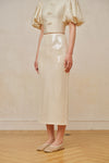 Jaded Midi Skirt (Porcelain Cream)