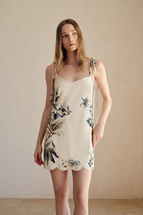 Irish Scallop Embroidery Printed Dress