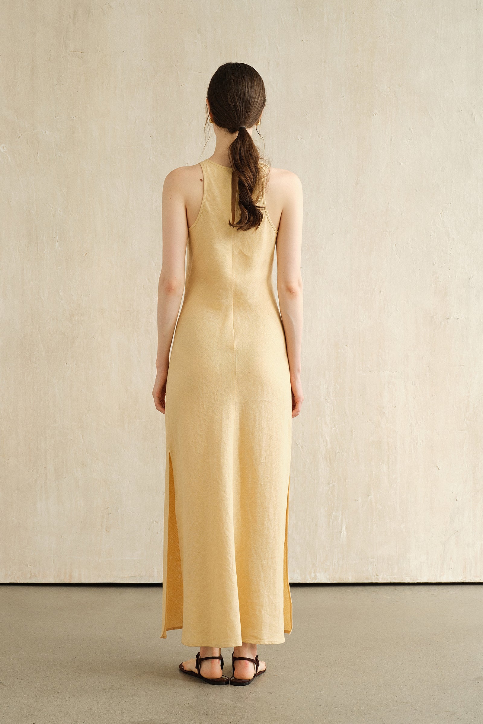 Yarra Linen Dress (Soft Butter)