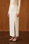 Mara Linen Midi Skirt (White Linen)