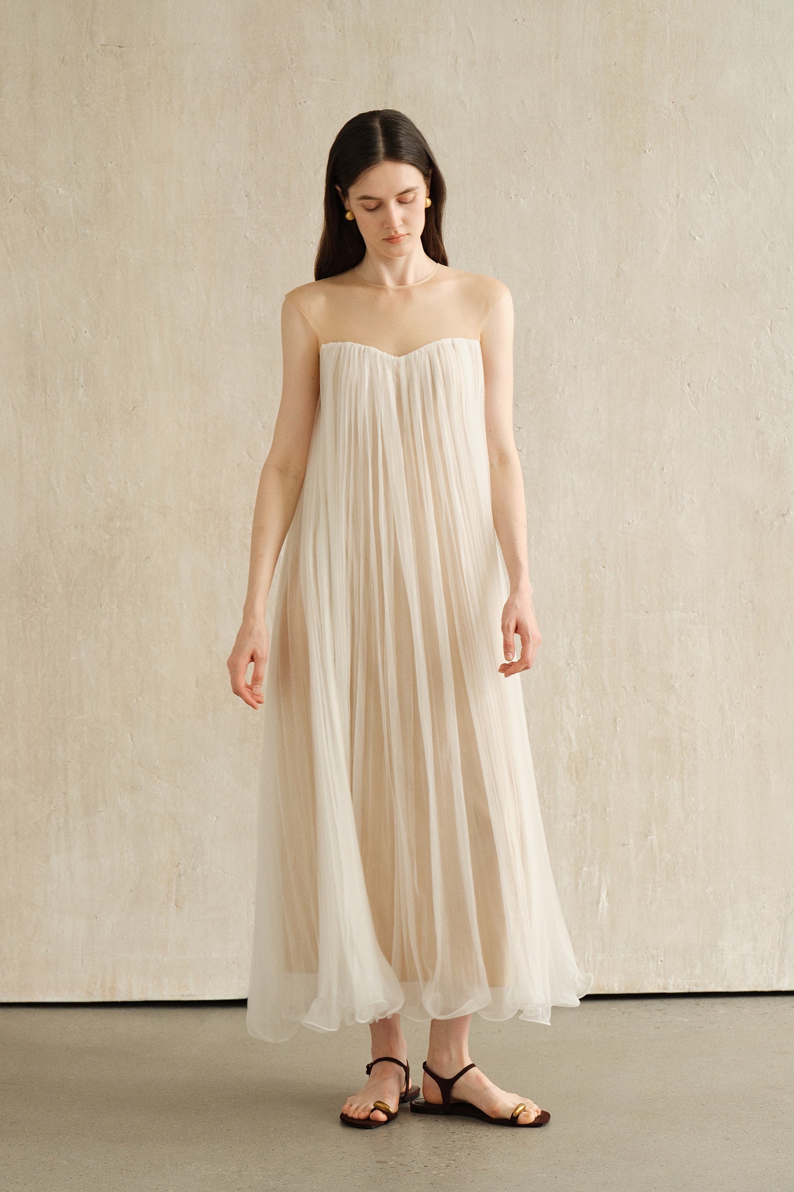 Rumi Long Dress (White Veil)
