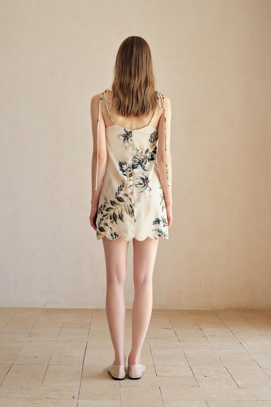 Irish Scallop Embroidery Printed Dress