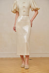 Jaded Midi Skirt (Porcelain Cream)