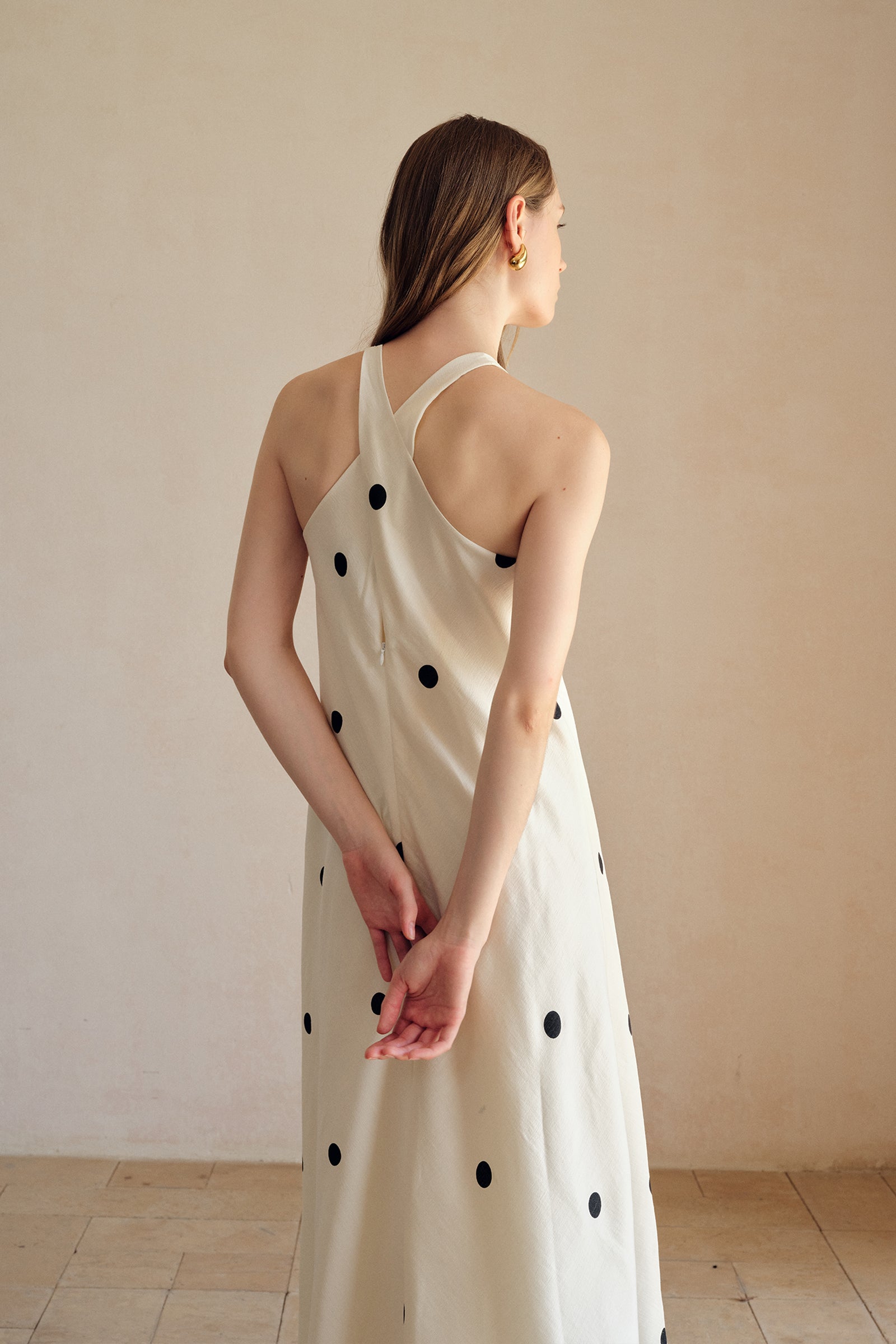 Bea Polka Printed Long Dress