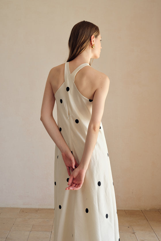 Bea Polka Printed Long Dress
