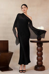 Elaris Multiway Silk Cape (Black) (NON RETURNABLE)