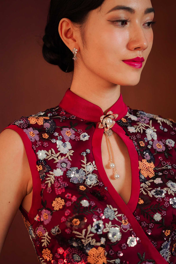 BACKORDER Qing Qipao (Maroon)