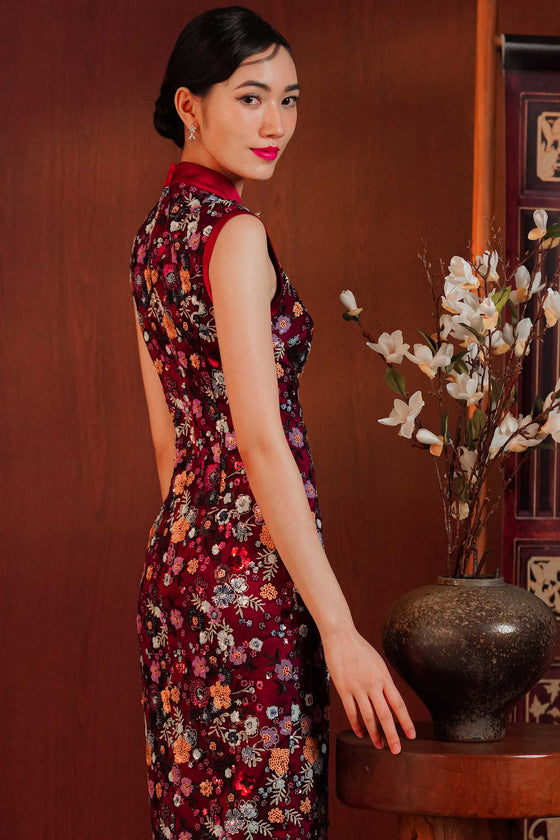 BACKORDER Qing Qipao (Maroon)