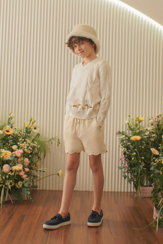 Purity Scallop Linen Shorts