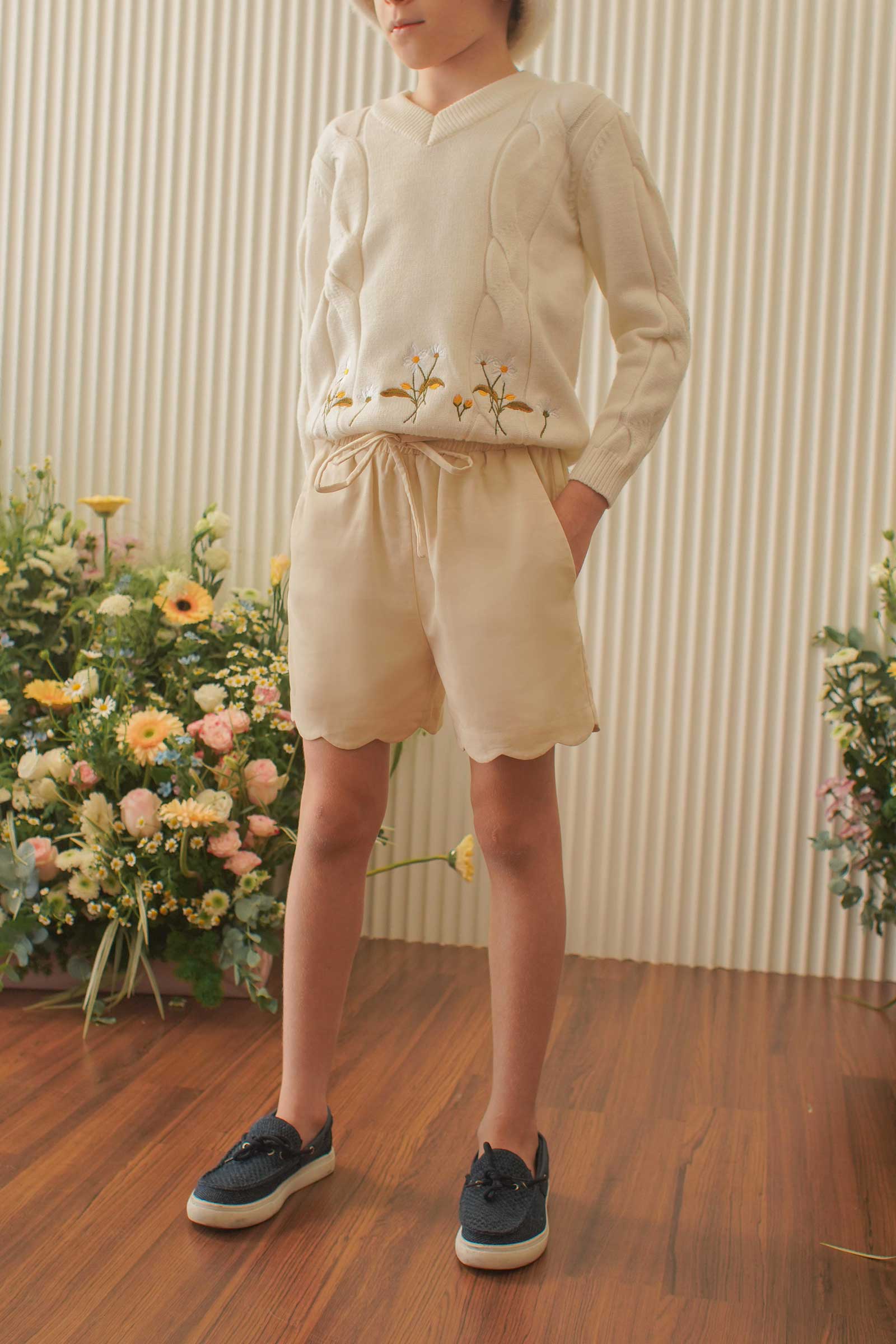 Purity Scallop Linen Shorts