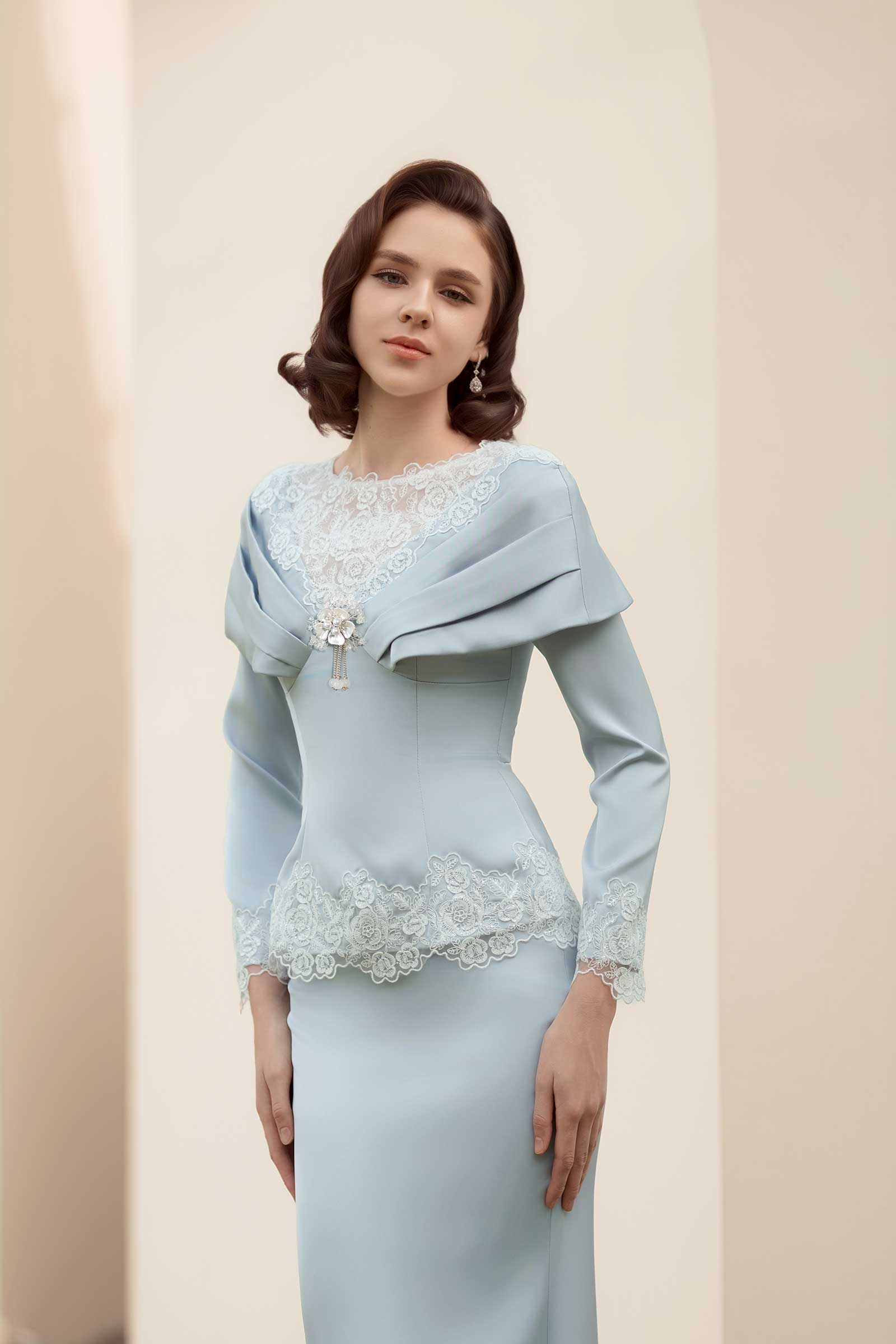 Rembulan Kebaya Top (Blue)