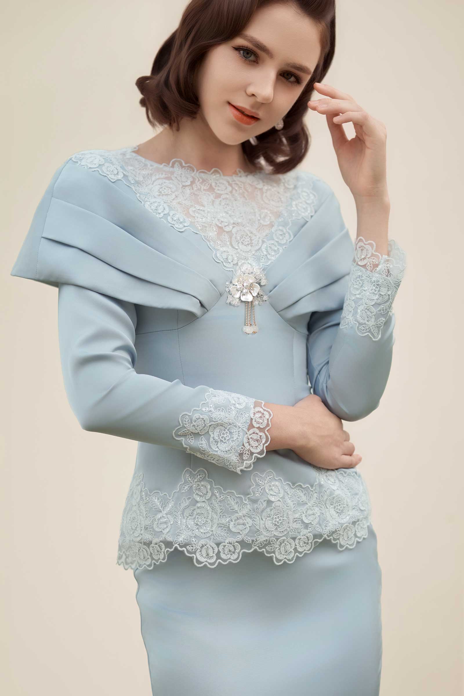 Rembulan Kebaya Top (Blue)