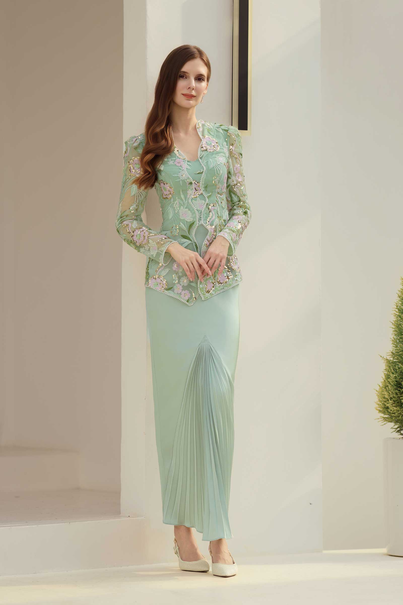 Emerelle Kebaya Top (Mint)