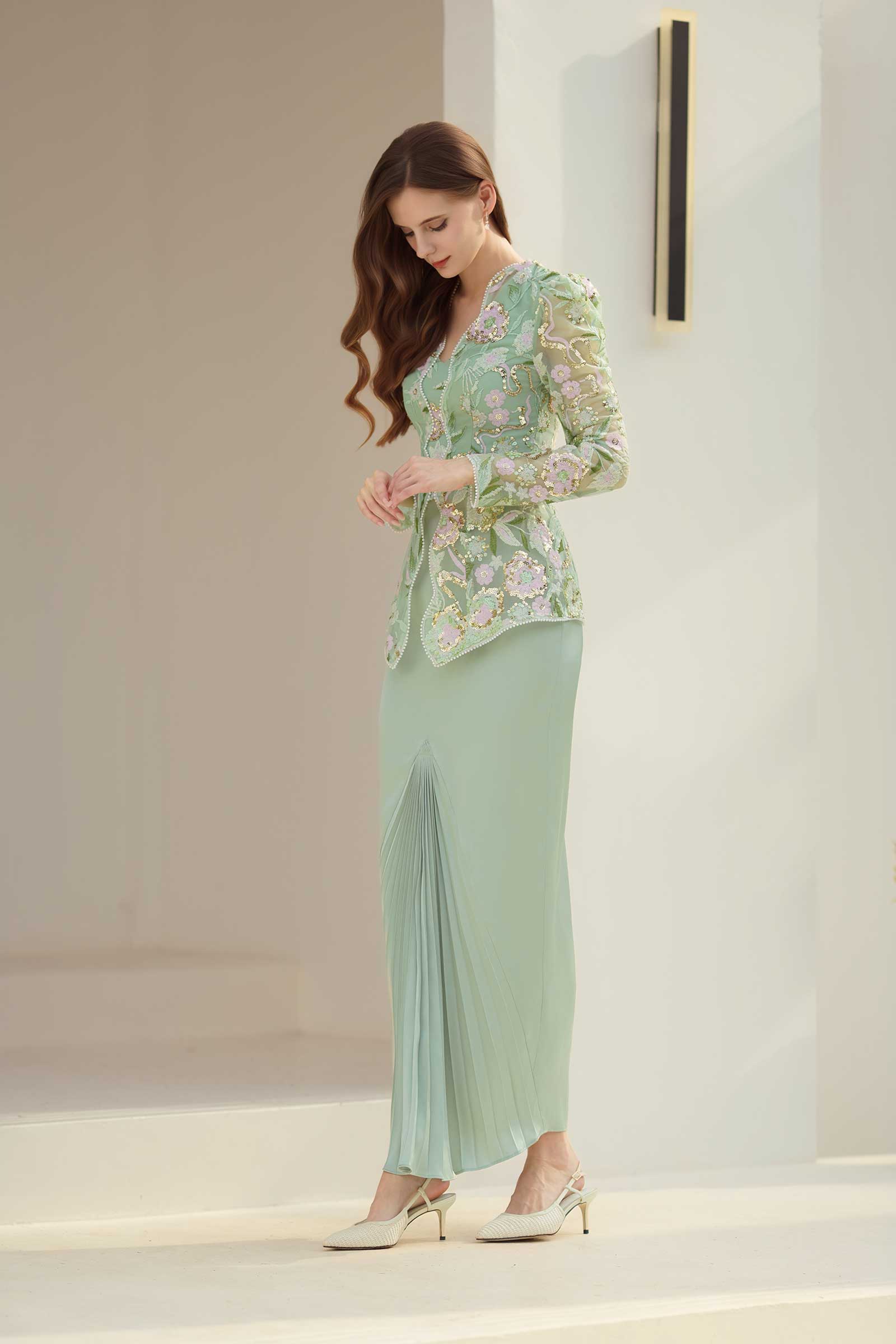 Emerelle Kebaya Top (Mint)