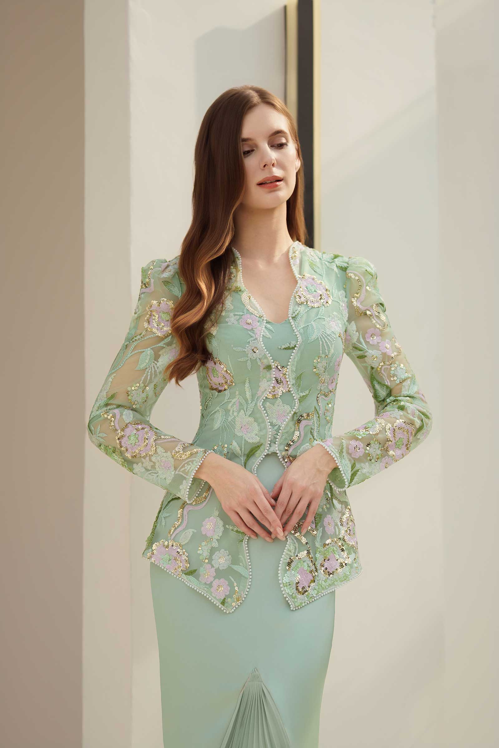 Emerelle Kebaya Top (Mint)