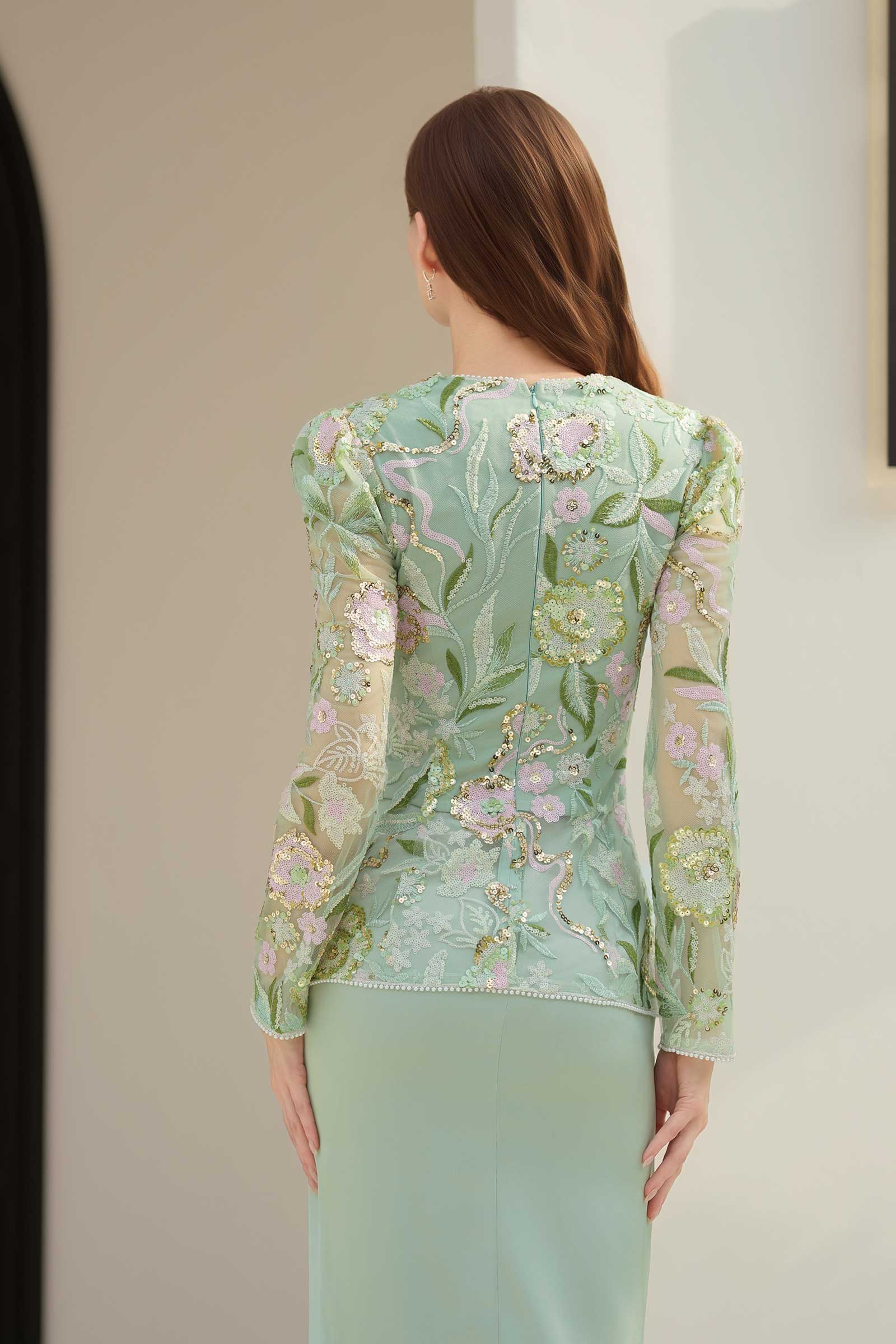 Emerelle Kebaya Top (Mint)