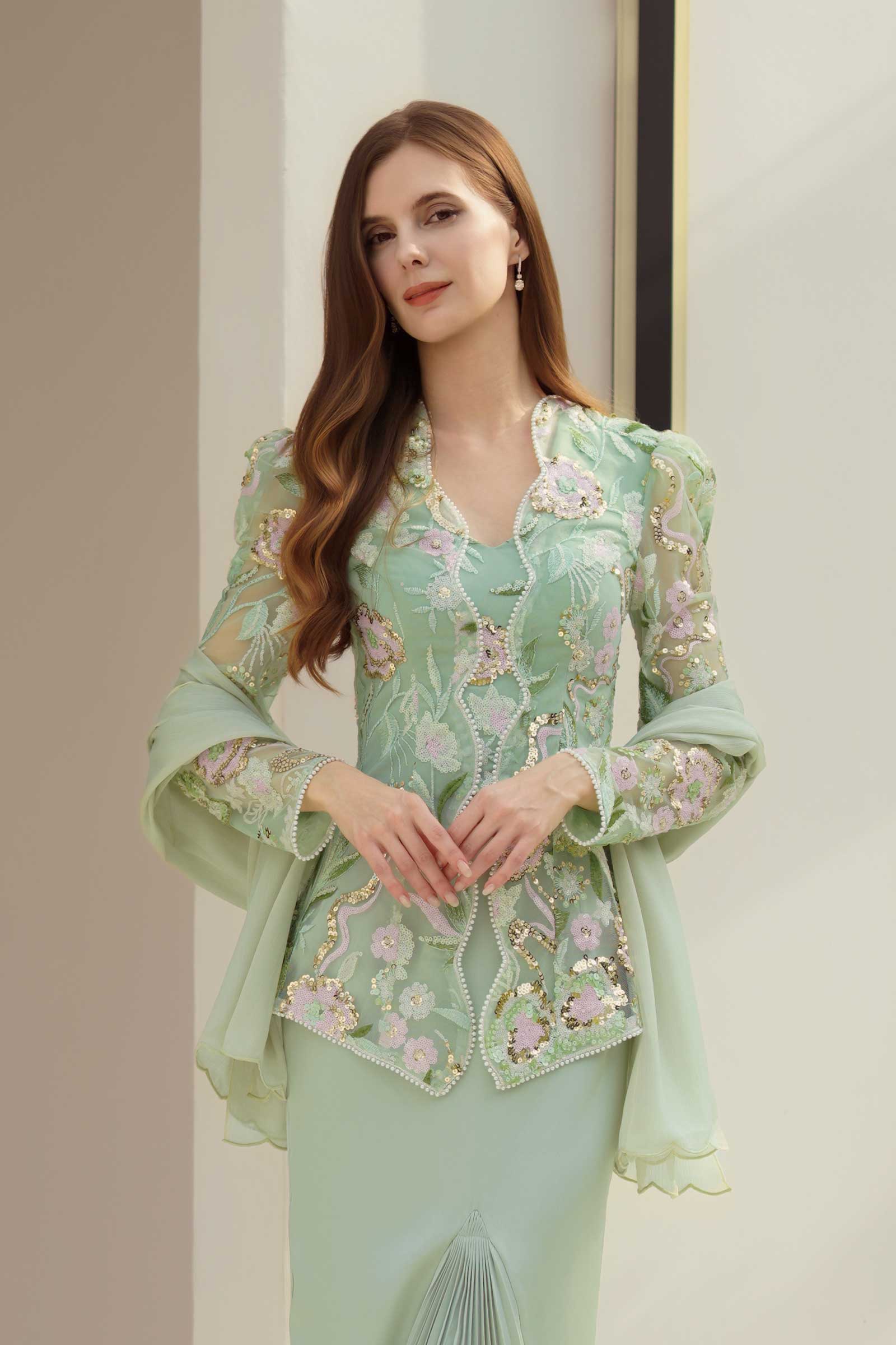 Emerelle Kebaya Top (Mint)